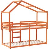 Krevet na kat s krovom voštano smeđi 90x190 cm masivna borovina | shoptok.hr