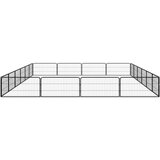  Ograda za pse s 20 panela crna 100 x 50 cm čelik obložen prahom | shoptok.hr