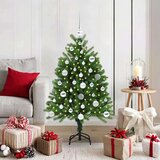 vidaXL Božično drevo med 150 LED z stojalom Zelena 120 cm PE | Shoptok.si