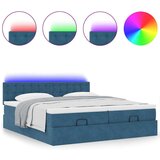 vidaXL Otomanski okvir kreveta s madracima plavi 200x200cm baršunasti | shoptok.hr