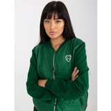 Fashion Hunters RUE PARIS dark green quilted bomber sweatshirt with pockets Cene