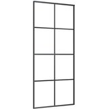  Klizna vrata s priborom crna 90 x 205 cm od ESG stakla | shoptok.hr