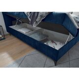 MID.YOU POSTELJA Z VZMETNICO 180 cm x 200 cm , tekstil, leseni material modra | Shoptok.si