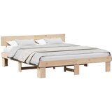  Krevetna konstrukcija Smeđa 200 x 200 cm Čvrsto borovo drvo | Eponuda.ba