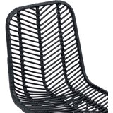  Stolac za blagovanje 2 pcs Ratan i čelik Crna | Eponuda.com