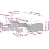  13 delna vrtna garnitura z blazinami, Bež, poli ratan, akacija | Shoptok.si