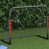 vidaXL Nogometni gol z mrežo rdeč in črn 90x48x71 cm jeklo | Shoptok.si