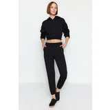 Trendyol Black Hooded Jogger Fleece Knitted Tracksuit Set