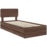 vidaXL konstrukcija postelje rjav hrast 100 x 200 cm inženirsko leseno, (5000113680) | Shoptok.si