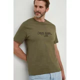 PepeJeans Bombažna kratka majica Chris moškai, zelena barva