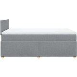 vidaXL Boxspring postelja z vzmetnico svetlo siva 120x190 cm blago | Shoptok.si