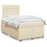  Krevet box spring s madracem krem 120 x 190 cm od tkanine Slike