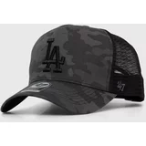 47 Brand Kapa s šiltom MLB Los Angeles Dodgers siva barva, B-TCMDT12LAP-CC