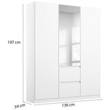 Rauch Möbel omara s klasičnimi vrati, srebrne barve, bela | Shoptok.si