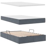  LED krevet za pohranu s madracem Tamnosiva 120 x 200 cm Baršun | shoptok.hr