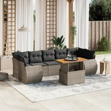 Maison Chic Seti vrtnega pohištva - Vrtna garnitura - Vrtni pohištvo set 8-delna z blazinami siv poli ratan, (21799364) | Shoptok.si