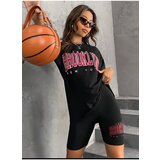 Know Women's Black Oversize Brooklyn Printed Leggings Suit | Shoptok.si
