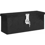 vidaXL Kutija za pohranu crna 50 x 20,5 x 15 cm aluminijska