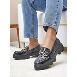 Resti Patent Leather Women's Loafers with Decoration Black Velvet | ePonuda.com