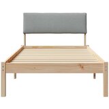  Okvir kreveta s uzglavljem Smeđa i svijetlo siva 90 x 200 cm | shoptok.hr