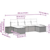  Sjedeća garnitura za vrt 6 kom. Smeđa poliratan 294 x 117 x 85 cm | Shoptok.si