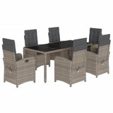  7-dijelni vrtni blagovaonski set sivi od poliratana Siva 190 cm table length | shoptok.hr