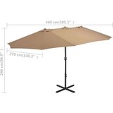  Vrtni suncobran s aluminijskom šipkom 460 x 270 cm bež | shoptok.hr