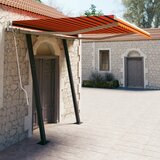 vidaXL Avtomatsko zložljiva tenda s stebrički 3x2,5 m oranžna in rjava | Shoptok.si