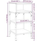 vidaXL Nočna omarica 2 kosa rjav hrast 35x34,5x70 cm inženirski les | Shoptok.si