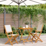  3-dijelni bistro set od tkanine i masivnog drva krem bijelim | shoptok.hr