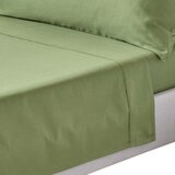 HOMESCAPES Ploščato pregrinjalo iz organskega bombaža v barvi mahu, 400 niti, 230x255 cm, (20750422) | Shoptok.si