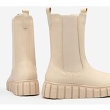 Resti Women's high flat heeled boots in ecru Elicane | shoptok.hr