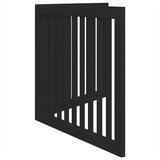  Vrata za pse s 2 panela sklopiva crna 160 cm od drva topole | Shoptok.si