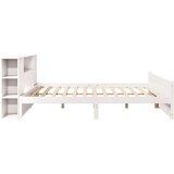 vidaXL Krevet s regalom z knjige bez madraca bijeli 200x200cm borovina | shoptok.hr