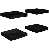 Maison Chic 4 kosi Lebdeče Stenske Police - Viseče police sijaj črne 23x23,5x3,8 cm MDF, (21793405) Cene