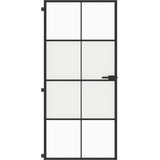 Sobna vrata tanka crna 93x201,5 cm kaljeno staklo i aluminij | Eponuda.com