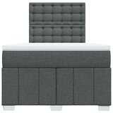 vidaXL Box spring postelja z vzmetnico temno siva 120x190 cm blago | Shoptok.si