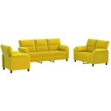  Set sofe 3 pcs Žuta Baršun - Žuta 1-sjedalo + 2-sjedalo (120 cm) + 3-sjedalo | shoptok.hr