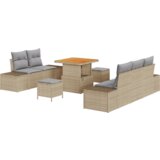  Vrtna sedežna garnitura z blazino 8 pcs Bež Poly ratan, (5000135692) | Shoptok.si