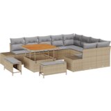  12-dijelni vrtni sofa set s jastučićima Bež Poli Ratan Acacia | shoptok.hr