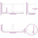  Noge za klub stolić T-oblika 2 kom antracit 70x25x(30-31) cm čelik | shoptok.hr