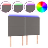 Maison Chic led posteljno vzglavje - vzglavna omarica - nočna omarica sivo 144x5x118/128 cm umetno usnje, (21707672) Cene