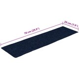  Prostirke za stepenice samoljepljive 15 kom 76x20 cm tamnoplave pravokutne | shoptok.hr