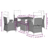  5-dijelni vrtni blagovaonski set s jastucima od poliratana crni | shoptok.hr