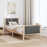  Okvir kreveta smeđe i tamnosivo 75 x 190 cm Masivna borovina | shoptok.hr