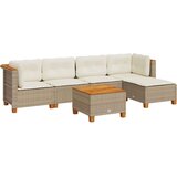 vidaXL 6-dijelni set vrtnih sofa s jastucima bež od poliratana | shoptok.hr