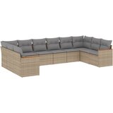 Maison Chic Seti vrtnega pohištva - Vrtna garnitura - Vrtni pohištvo set 10-delna z blazinami bež poli ratan, (21811656) | Shoptok.si