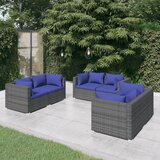 The Living Store Vrtna sedežna garnitura 6-delna z blazinami poli ratan siva - Vrtna Sedežna Garnitura, (21465151) | Shoptok.si