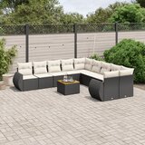  11-dijelni set vrtnih sofa od poliratana s jastucima crni Crna 70 x 62 x 69 cm | shoptok.hr
