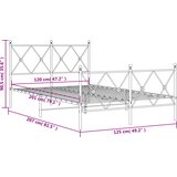  Metalni okvir kreveta uzglavlje i podnožje bijeli 120x200 cm | shoptok.hr